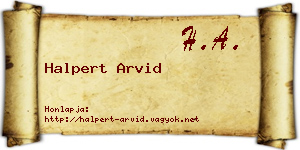 Halpert Arvid névjegykártya